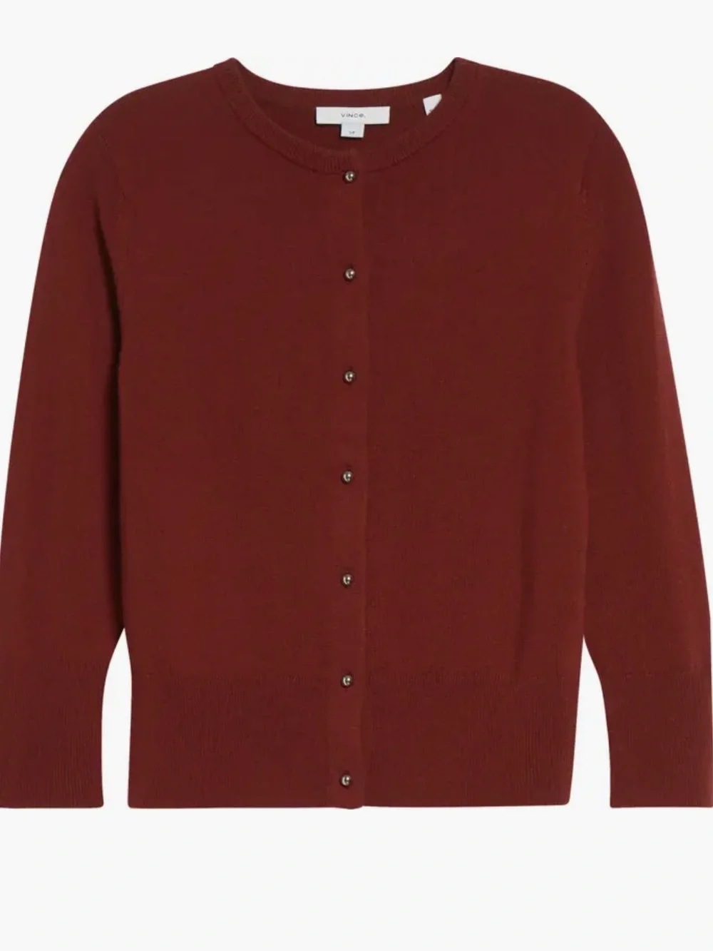 Vince Metal-Button Wool & Cashmere-Blend Cardigan in Siena